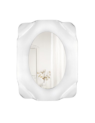 iPLEX - Specchiera linea Drappeggi in plexiglass Trasparente, cornice drappeggiata a mano,. - 72x95x11 cm