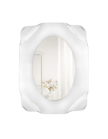 iPLEX - Specchiera linea Drappeggi in plexiglass Trasparente, cornice drappeggiata a mano,. - 72x95x11 cm