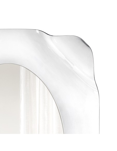 iPLEX - Specchiera linea Drappeggi in plexiglass Trasparente, cornice drappeggiata a mano,. - 72x95x11 cm