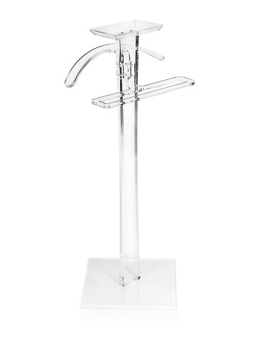 iPLEX - Servomuto Appendiabito linea Bernardo in plexiglass Trasparente - camera da letto ingresso casa ufficio - 43x93x43 cm