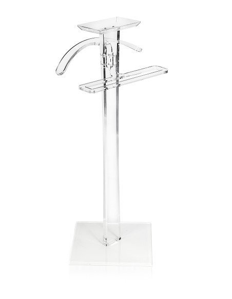 iPLEX - Servomuto Appendiabito linea Bernardo in plexiglass Trasparente - camera da letto ingresso casa ufficio - 43x93x43 cm