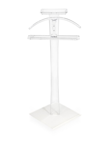 iPLEX - Servomuto Appendiabito linea Bernardo in plexiglass Trasparente - camera da letto ingresso casa ufficio - 43x93x43 cm