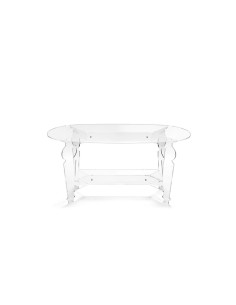 iPLEX - Servio Tavolino da caffè ovale in plexiglass PMMA Trasparente. Made in Italy - 99,5x50x48 cm 2