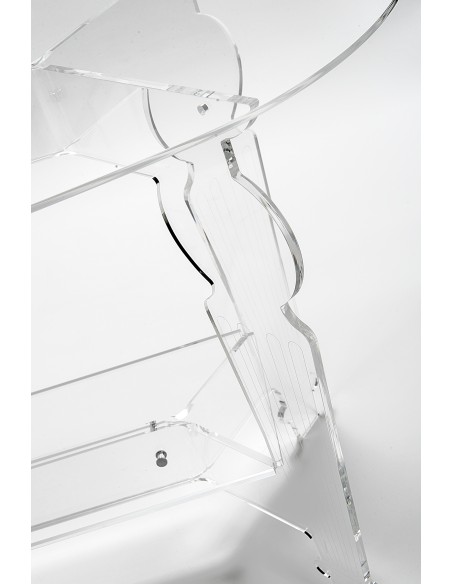 iPLEX - Servio Tavolino da caffè ovale in plexiglass PMMA Trasparente. Made in Italy - 99,5x50x48 cm