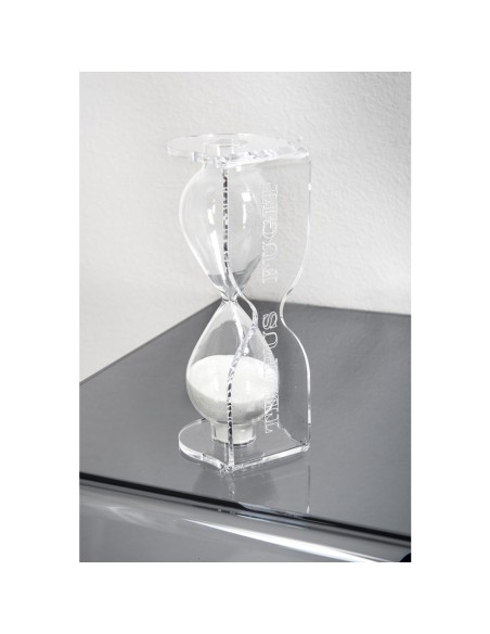 iPLEX Design - Tempus Fugit Con Clessidra H.135 Bianca in plexiglass - Trasparente/white - 15x12x9 cm