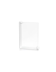 iPLEX - Sebastiao Portafoto con doppia cornice in plexiglass Trasparente/bianco, taglio laser,. Made in Italy - 22x32x7 cm