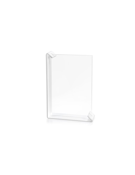 iPLEX - Sebastiao Portafoto con doppia cornice in plexiglass Trasparente/bianco, taglio laser,. Made in Italy - 22x32x7 cm