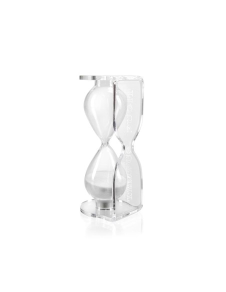 iPLEX Design - Tempus Fugit Con Clessidra H.135 Bianca in plexiglass - Trasparente/white - 15x12x9 cm