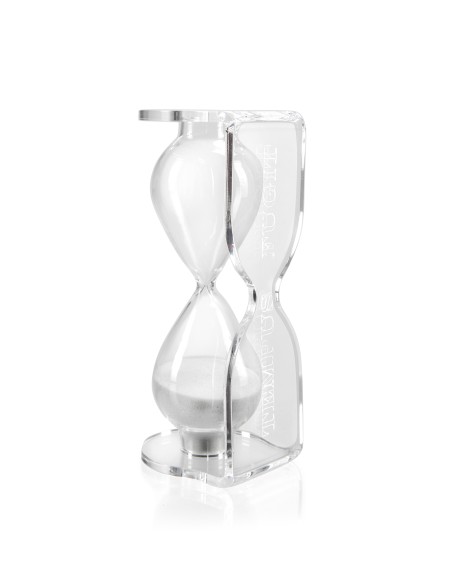 iPLEX Design - Tempus Fugit Con Clessidra H.135 Bianca in plexiglass - Trasparente/white - 15x12x9 cm