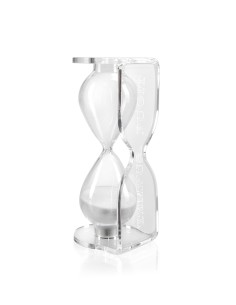 iPLEX Design - Tempus Fugit Con Clessidra H.135 Bianca in plexiglass - Trasparente/white - 15x12x9 cm