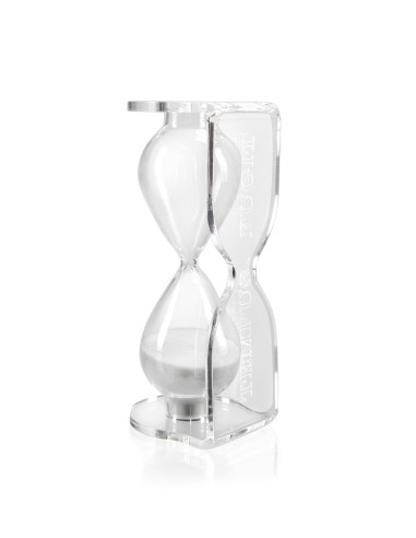 iPLEX Design - Tempus Fugit Con Clessidra H.135 Bianca in plexiglass - Trasparente/white - 15x12x9 cm