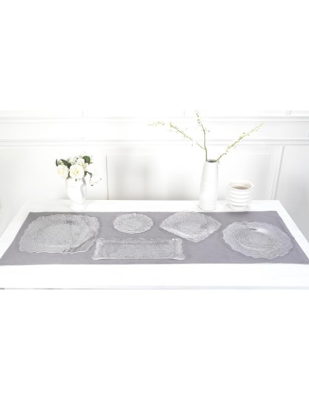 iPLEX Design - Tasty Vassoio Rettangolare Trasparente - Bianco Peacock in plexiglass - Trasparente/bianco - 43x2x18 cm