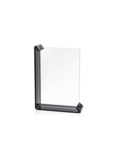 iPLEX - Sebastiao Portafoto con doppia cornice in plexiglass nero pieno, taglio laser,. Made in Italy - 22x32x7 cm