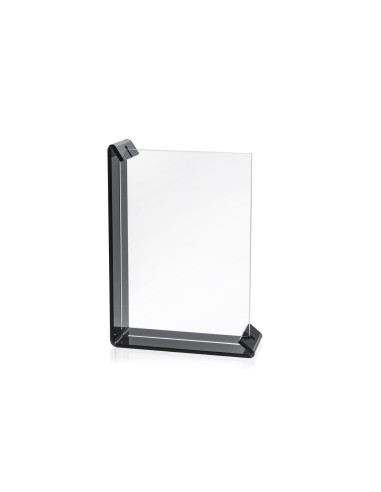 iPLEX - Sebastiao Portafoto con doppia cornice in plexiglass nero pieno, taglio laser,. Made in Italy - 22x32x7 cm