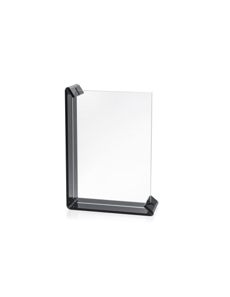 iPLEX - Sebastiao Portafoto con doppia cornice in plexiglass nero pieno, taglio laser,. Made in Italy - 22x32x7 cm