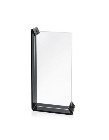iPLEX - Sebastiao Portafoto con doppia cornice in plexiglass nero pieno, taglio laser,. Made in Italy - 22x32x7 cm