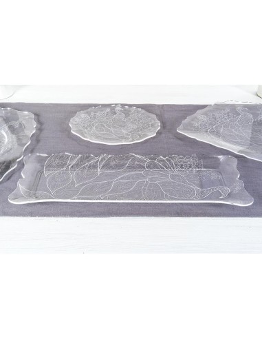 iPLEX Design - Tasty Vassoio Rettangolare Trasparente - Bianco Peacock in plexiglass - Trasparente/bianco - 43x2x18 cm