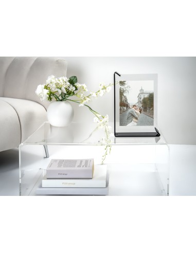 iPLEX - Sebastiao Portafoto con doppia cornice in plexiglass nero pieno, taglio laser,. Made in Italy - 22x32x7 cm