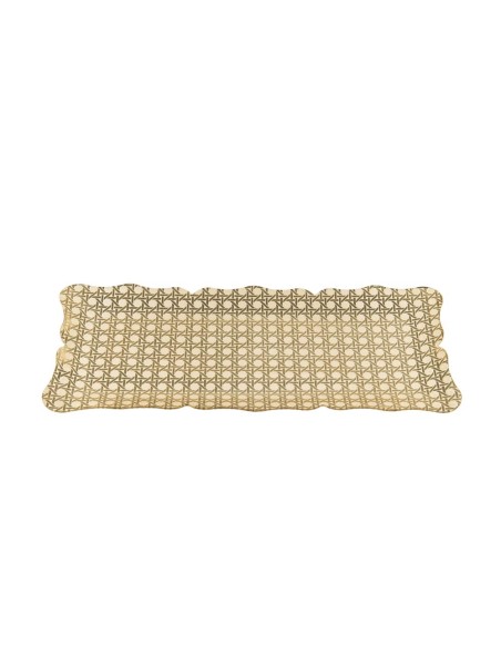 iPLEX Design - Tasty Vassoio Rettangolare Oro Paglia Di Vienna in plexiglass - gold - 43x2x18 cm