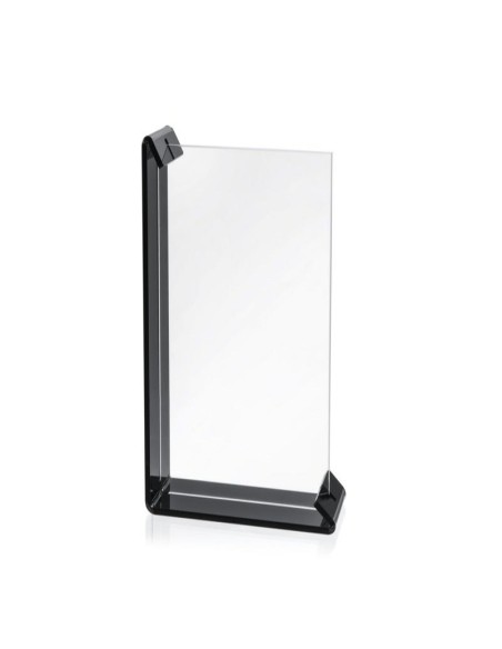 iPLEX - Sebastiao Portafoto con doppia cornice in plexiglass nero pieno, taglio laser,. Made in Italy - 22x32x7 cm