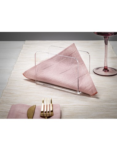 iPLEX - Portatovaglioli da tavola verticale linea Bon Ton in plexiglass PMMA Trasparente. Made in Italy - 13x9x6,5 cm