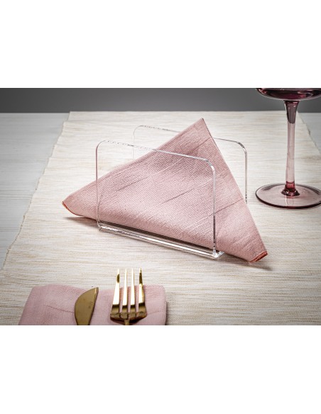 iPLEX - Portatovaglioli da tavola verticale linea Bon Ton in plexiglass PMMA Trasparente. Made in Italy - 13x9x6,5 cm