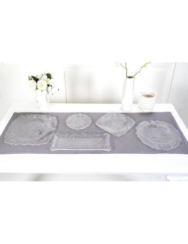 iPLEX Design - Tasty Sottopiatto Trasparente - Bianco Tondo Small Peacock in plexiglass - Trasparente/bianco - 21x2x22 cm