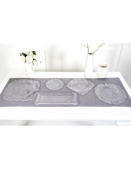 iPLEX Design - Tasty Sottopiatto Trasparente - Bianco Tondo Small Peacock in plexiglass - Trasparente/bianco - 21x2x22 cm