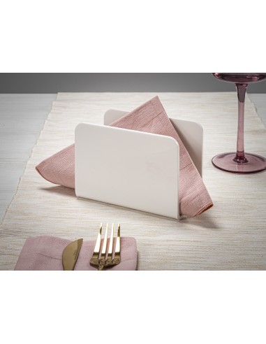 iPLEX - Portatovaglioli da tavola verticale linea Bon Ton in plexiglass PMMA bianco. Made in Italy - 13x9x6,5 cm
