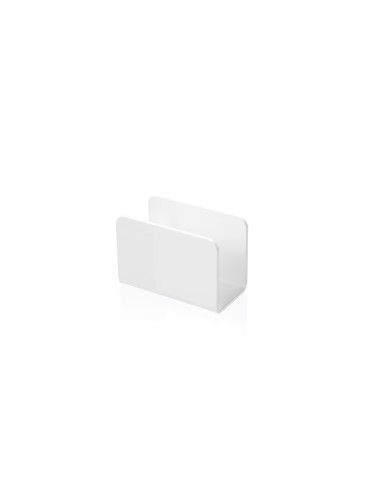 iPLEX - Portatovaglioli da tavola verticale linea Bon Ton in plexiglass PMMA bianco. Made in Italy - 13x9x6,5 cm