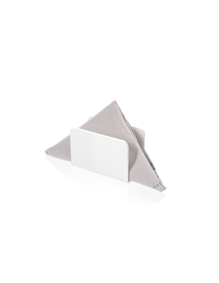 iPLEX - Portatovaglioli da tavola verticale linea Bon Ton in plexiglass PMMA bianco. Made in Italy - 13x9x6,5 cm
