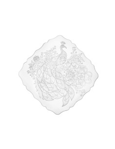 iPLEX Design - Tasty Sottopiatto Trasparente - Bianco Quadrato Big Peacock in plexiglass - Trasparente/bianco - 36x2x37 cm