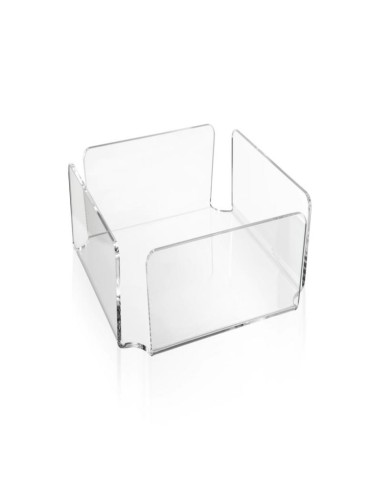 iPLEX - Portatovaglioli da tavola orizzontale linea Bon Ton in plexiglass PMMA Trasparente. Made in Italy - 22x7,5x22 cm