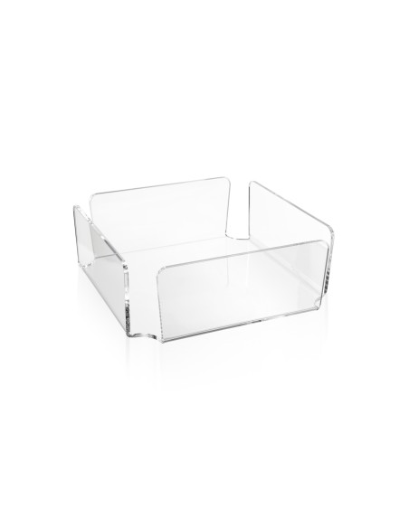 iPLEX - Portatovaglioli da tavola orizzontale linea Bon Ton in plexiglass PMMA Trasparente. Made in Italy - 22x7,5x22 cm