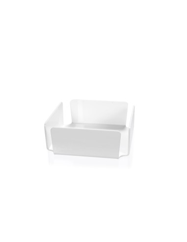 iPLEX - Portatovaglioli da tavola orizzontale linea Bon Ton in plexiglass PMMA bianco. Made in Italy - 22x7,5x22 cm