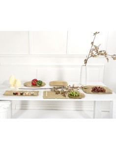 iPLEX Design - Tasty Sottopiatto Quadrato Big Oro Paglia Di Vienna in plexiglass - gold - 36x2x37 cm 2