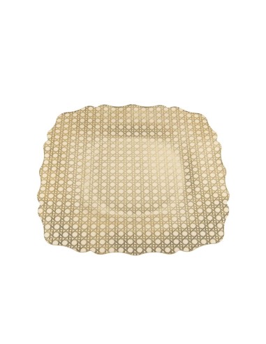 iPLEX Design - Tasty Sottopiatto Quadrato Big Oro Paglia Di Vienna in plexiglass - gold - 36x2x37 cm