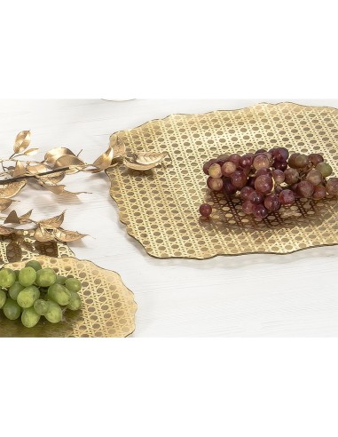 iPLEX Design - Tasty Sottopiatto Quadrato Big Oro Paglia Di Vienna in plexiglass - gold - 36x2x37 cm