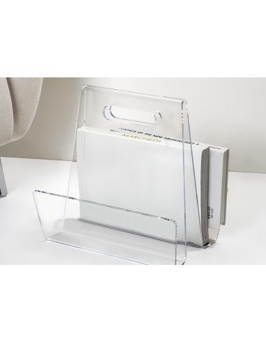 iPLEX - Portariviste linea Incognito Trasparente in plexiglass PMMA. - arredamento casa ufficio di lavoro studio - 37x32x16 cm