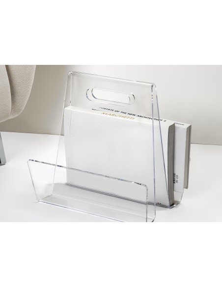 iPLEX - Portariviste linea Incognito Trasparente in plexiglass PMMA. - arredamento casa ufficio di lavoro studio - 37x32x16 cm