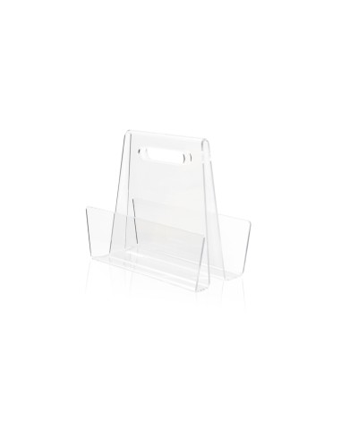 iPLEX - Portariviste linea Incognito Trasparente in plexiglass PMMA. - arredamento casa ufficio di lavoro studio - 37x32x16 cm