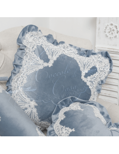 Coccole di Casa - Cuscino Arredo Celine Polvere Con Pizzo40X40 cm