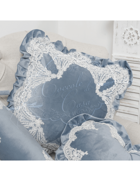 Coccole di Casa - Cuscino Arredo Celine Polvere Con Pizzo40X40 cm