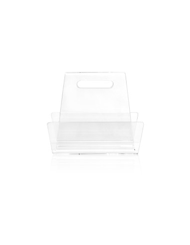 iPLEX - Portariviste linea Incognito Trasparente in plexiglass PMMA. - arredamento casa ufficio di lavoro studio - 37x32x16 cm