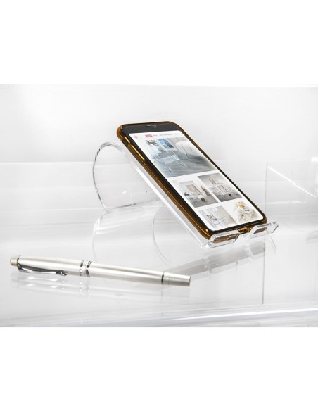 iPLEX Design - Smartwork Porta Smartphone Trasparente in plexiglass - 8,5x7,5x18,5 cm
