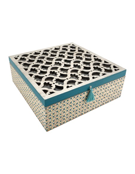 Cotè Table - Tea Bag Box 4 Compartment Suro Orange 20X20H7 Mdf