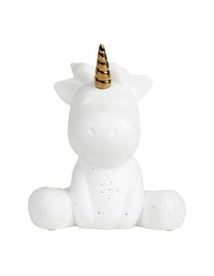 Cotè Table - Lampada Led Licorne White+Gold 20.5X15H23.5 Porcelain ali. batteria 2