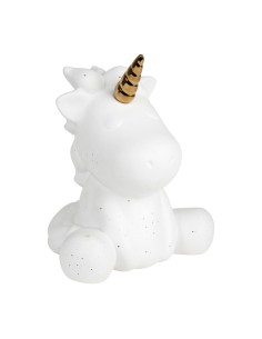 Cotè Table - Lampada Led Licorne White+Gold 20.5X15H23.5 Porcelain ali. batteria
