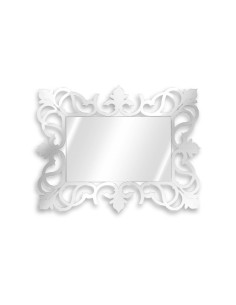 iPLEX - Pascal Specchio da parete con cornice in plexiglass color argento stile barocco. Made in Italy - 134x98x3 cm