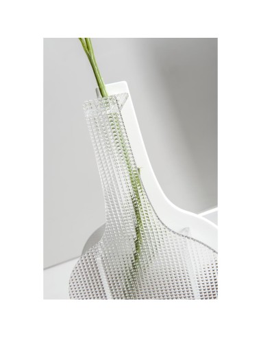 iPLEX Design - Silhouette Vaso Bianco in plexiglass - Trasparente/bianco - 16,5x25x5 cm